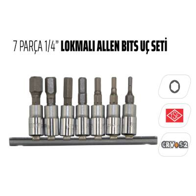 7 PARÇA 1/4 LOKMALI ALLEN BITS UÇ SETİ - 2