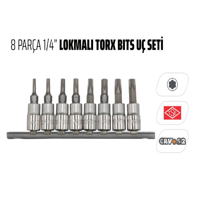 8 PARÇA 1/4 LOKMALI TORKX UÇ SETİ - 3