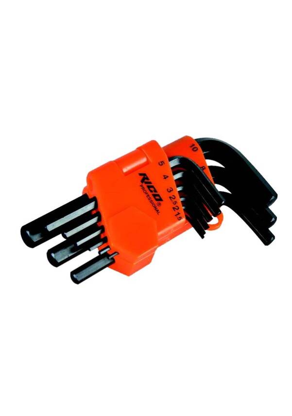 Rico 9 Parça Düz Kısa Allen Anahtar Takımı RC2899 - 1